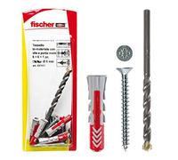 Fischer 537637 - Taco con tornillo y 1 broca DUOPOWER, gris/rojo, 8 x 40 mm, juego de 6 piezas
