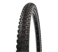 Fischer 54-584 MTB - Neumático de Bicicleta (27,5 x 2,20", antipinchazos, con Tiras Reflectantes), Color Negro