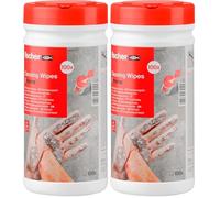 fischer 567456 - Xtreme Toallitas de limpieza industrial multisuperficie, aptas para limpiar manos con grasa, adhesivo, pegamento, lubricantes, aceites, 100 unidades (Paquete de 2)
