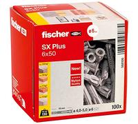 fischer 568106 SX Plus 6x50 para fijar lámparas, cuadros, aires acondicionados, (Caja 100 unidades)