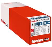 fischer 568158 CTP 8,0 x 260 50 unidades PowerFast II - Tornillo para madera, color plateado