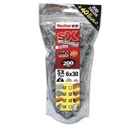 fischer 568679 Tacos Pared, Gris, 6 x 30