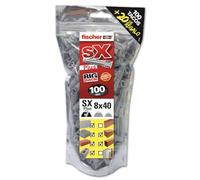 fischer 568726 Taco Pared, Gris, 8 x40