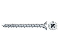 fischer 576969 FPF Power-Fast II Tornillos para madera aglomerada de 4,0 x 30 mm, cabeza avellanada con Phillips, totalmente roscado, pasivado azul, caja de 1400