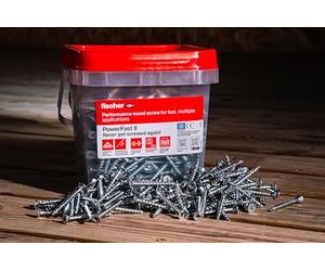 fischer 576980 FPF Power-Fast II - Tornillos para madera aglomerada (5,0 x 100 mm, cabeza avellanada con Phillips, parte roscada, pasivado azul, caja de 275 unidades)