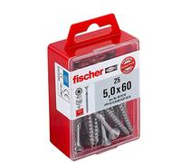 Fischer 657470 - Power-rápida conjunto de 25 tornillos avellanados 5.0 x 60 mm tg a2 pz