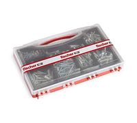 Fischer 71080 Kit SOS Casa Tacos Surtidos para Murature llenos, yeso y placas, Gris, Juego de 190 piezas