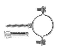 Fischer Abrazadera galvanizada ligera CZV para fijación de tubos eléctricos de acero, plástico y multicapa, apriete 24 mm, incluye taco SX Plus 6 y tornillo doble M6, 10 unidades, 567639