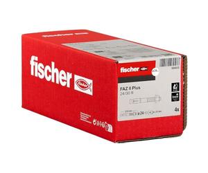 fischer Anclaje de perno FAZ II Plus 24/30 R, anclaje de acero inoxidable de alta capacidad de carga, pernos de anclaje para sujetadores de cargas pesadas y estructuras de acero, aprobación sísmica y