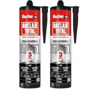 fischer Anclaje Total | Adhesivo de Montaje Híbrido | Agarre en 3 s & Curado 24-48 h | 290 ml Negro | Soporta hasta 600 kg/m² de carga inicial (Paquete de 2)