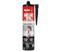 fischer Anclaje Total | Adhesivo de Montaje Híbrido | Agarre en 3 s & Curado 24-48 h | 290 ml Negro | Soporta hasta 600 kg/m² de carga inicial