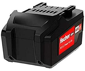 fischer - Batería recargable Fischer FSS-B - Batería (18 V, 4 Ah) con energía de iones de litio e indicador de capacidad integrada para verificar el estado de carga