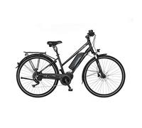 Fischer Bicicleta eléctrica de Trekking, Viator ETD 1861 para Mujer, RH 44 cm, Motor Central de 80 NM, batería de 48 V, Color Negro Mate, 28 Pulgadas