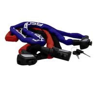 FISCHER Candado de cadena de neopreno con llave, 130 cm, candado de seguridad para bicicleta eléctrica, protección antirrobo