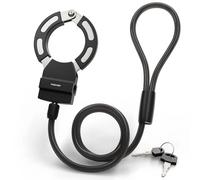 FISCHER Candado de esposas para bicicleta, 110 cm, 8 mm, acero, para bicicleta eléctrica, patinete eléctrico con soporte, candado de cable con abrazadera, resistente candado en espiral