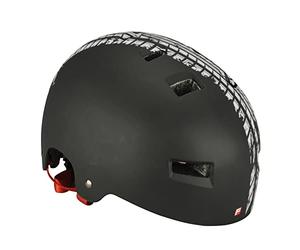 FISCHER Casco de Bicicleta BMX, Casco de Bicicleta Dirt Bike Track, S/M, 54-58 cm, Negro y Blanco, Certificado TÜV