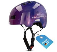 FISCHER Casco de Bicicleta BMX Dirt Bike Plus Explorer, S/M, 54-59 cm, Negro, con luz Trasera LED integrada