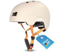 FISCHER Casco de Bicicleta BMX Dirt Bike Plus Power, S/M, 54-58 cm, Multicolor, con luz Trasera LED integrada