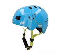FISCHER Casco de Bicicleta BMX Plus para Dirt Bike con luz LED Trasera integrada, Game/Azul Claro, S/M, 54-59 cm