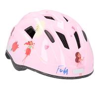 FISCHER Casco Infantil para Bicicleta, Casco Juvenil Fairy, XS/S, 48-54 cm, Color Rosa, con luz Trasera LED integrada
