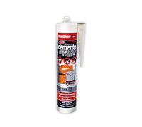 fischer - Cemento Express 310ml Gris Oscuro | Relleno de Reparación de Juntas | Uso Interior y Exterior | Aplicación Fácil con Pistola de Silicona | Resistente a la Lluvia (310 ml)