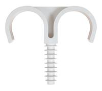 Fischer Clip de fijación de tubos a batir FX-D 20 para fijación rápida sin tacos de tubos eléctricos en hormigón, hormigón, ladrillos, enrolla completamente el tubo, con nervadura de refuerzo, 50