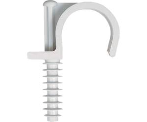 Fischer Clip de fijación de tubos a batir FX-S 16 para fijación rápida sin tacos de tubos eléctricos en hormigón, hormigón, ladrillos, enrolla completamente el tubo, con nervadura de refuerzo, 100
