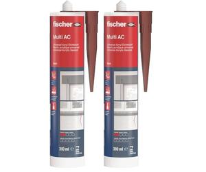 Fischer DA BR 53112 - Sellador acrílico para estanqueidad de juntas y grietas en interiores, color marrón, 310 ml, 1 unidad (Paquete de 2)