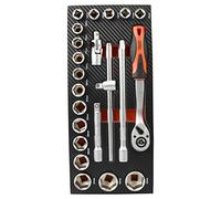 Fischer Darex 810900 módulo de almacenamiento (incluye llave de carraca de 1/2, "vasos 1/2 y accesorios 1/2", negro