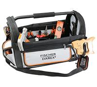 Fischer Darex - Bolsa de herramientas textil 32L - Base impermeable - Nylon 600 deniers - Bandeja central - Asa de aluminio 46 x 22 x 32 cm