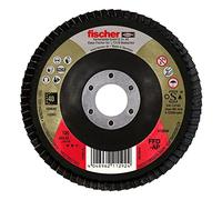 fischer Disco de lijado de láminas de circonio, para uso en acero y acero inoxidable, 115 mm, diámetro de orificio 22,23 mm, grano 120, juego de 10 unidades