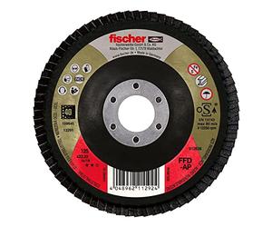 fischer Disco de lijado de láminas de circonio, para uso en acero y acero inoxidable, 115 mm, diámetro de orificio 22,23 mm, grano 120, juego de 10 unidades