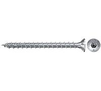 fischer Dresselhaus Power-Fast II 670454 - Tirafondos (400 unidades, 6,0 x 50 mm, cabeza avellanada con estrella interior TX, rosca completa, galvanizada), color azul