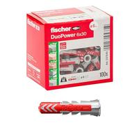 Fischer DuoPower 537640 - Tacos de 6 x 30 mm para pared completa, ladrillo perforado, cartón yeso, 100 unidades