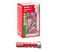 Fischer 537641 Taco Duopower, Gris Rojo, 8 x 40 mm, Set de 100 Piezas