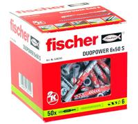 Fischer Tacos universales DUOPOWER 6x50 S con tornillo de seguridad 50 piezas