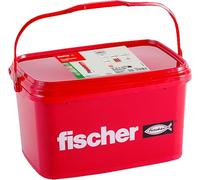 fischer Duopower 10 x 50 Tacos universales, potentes Tacos de 2 componentes, Tacos de plástico para Fijar al hormigón, Placas de Yeso y Mucho más, sin Tornillos, en Cubo Reutilizable, 720 Piezas