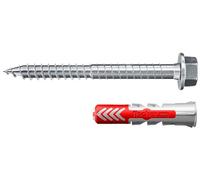 fischer DUOPOWER 8 x 40 S con ETA, tacos universales con tornillo de seguridad, tacos de 2 componentes, tacos de plástico para fijación en hormigón, ladrillo, piedra, yeso, etc., 50 tacos + 50