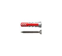 fischer DuoPower 8 x 40 S con tornillos galvanizados negros de diseño industrial universal, tacos 2K para hormigón, piedra maciza, piedra perforada y placas de yeso, 50 tacos + 50 tornillos