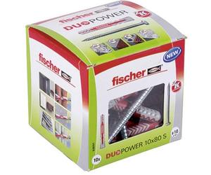 fischer Duopower Gris, Diy/ (Caja Brico de 10 Uds), 538257, 10x80 S