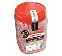 Fischer Duopower Surtido de tacos + flexómetro (Diámetro taco: 6 mm, Longitud taco: 30 mm, 750 ud., Con borde, Apto para: Placas de yeso laminado)