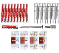 Fischer DUOPOWER Tacos con tornillos y BIT, tacos universales, potentes tacos 2K, para fijación en hormigón, ladrillo, piedra, placas de yeso (6 x 30 mm + tornillos de 4,5 x 45 mm, 100 unidades)