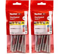 fischer DuoXpand 8 x 80 T Taco universal de alta calidad con tornillo de cabeza avellanada galvanizado (10 unidades), tacos para un agarre fuerte, ideal para materiales de construcción porosos y