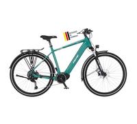 Fischer e-Bike ATB Terra 4.0i Bicicleta eléctrica para Hombres y Mujeres, RH 55, Motor Central 80, batería 36 V, 55cm - 630Wh, Verde Aventura Mate