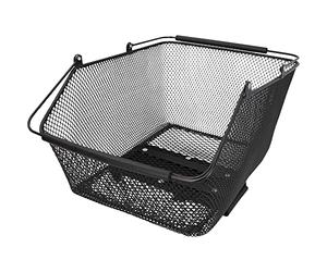 Fischer E-Bike Plus City - Cesta para Bicicleta (Malla Estrecha, Capacidad de Carga 25 kg), Color Negro