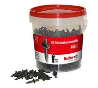 Fischer ED 18 Box, clavos de percusión, 600 unidades, ideal para fijar bandas y corchetes, fijación sin perforación. El bote incluye 600 clavos, 513848
