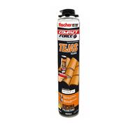 fischer - Espuma poliuretano Tejas para pistola, aislamiento acústico exterior, Bote 750 ml Gris