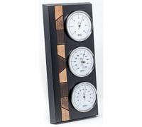 Fischer Estación meteorológica de madera auténtica negra