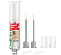 Fischer Fill and Fix - Reparación de agujeros tacos, bisagras móviles y fijaciones en pared y madera, resina bicomponente, 51098