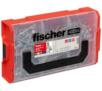 fischer FIXtainer PowerFast II - Juego de tornillos para aglomerado (700 tornillos y 2 bits, cabeza avellanada, rosca parcial, rosca completa y accionamiento Torx, juego universal de fijación